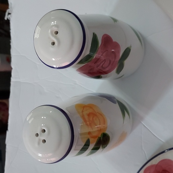 Flora di Roma 4pc.Range Set Earthenware,Handpainted Floral,EUC. - Picture 7 of 8